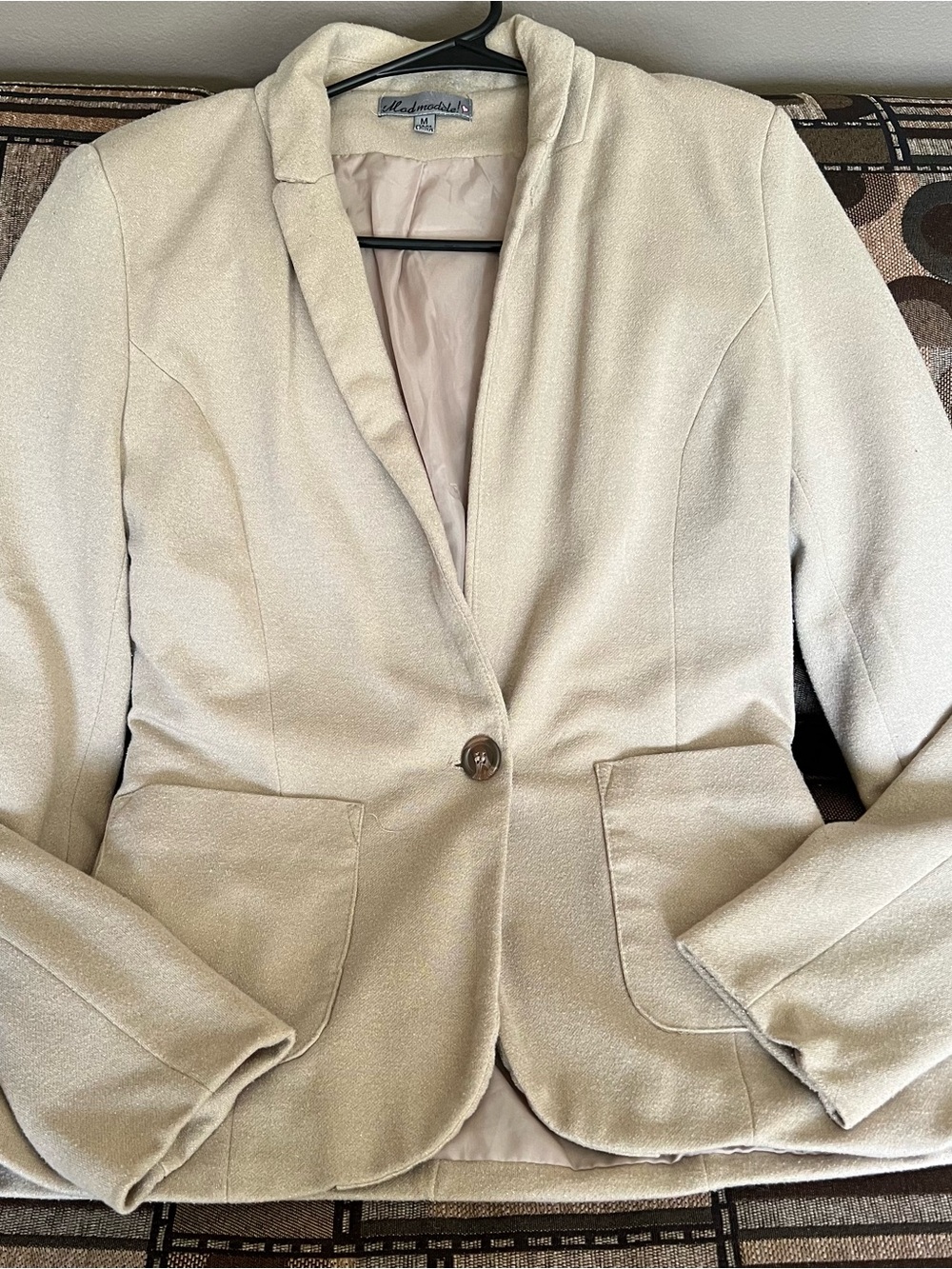 Wallis Cream Single-Button Tailored Blazer Jacket